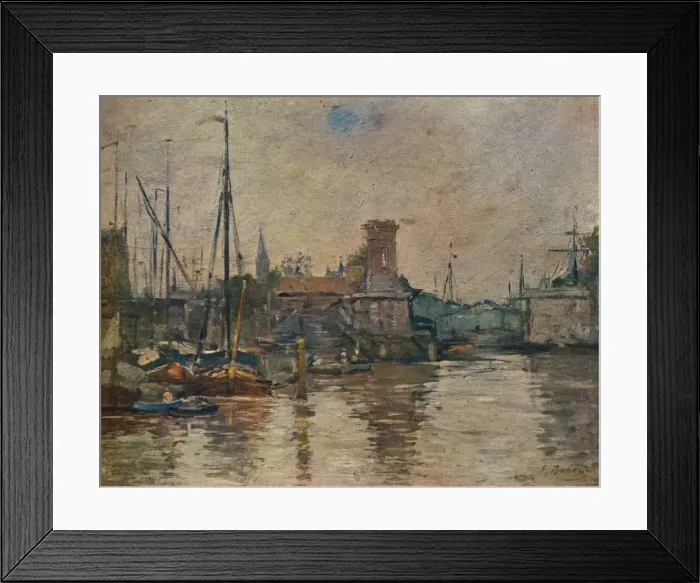 Framed Print : Shipping, 19th century. Artist: Eugene Louis Boudin Framed Print : Shipping, 19th century. Artist: Eugene Louis Boudin