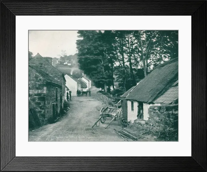 Framed Print : Glenoe: An Antrim Glynn Village, c1903. Artist: Robert John Welch Framed Print : Glenoe: An Antrim Glynn Village, c1903. Artist: Robert John Welch
