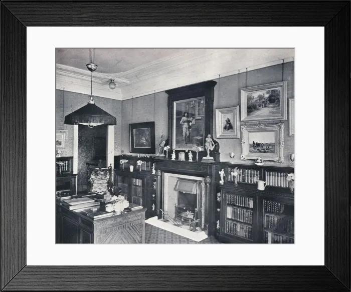 Framed Print : Library of Captain Harvey, Hampstead, c1903. Artist: Frank William Brookman Framed Print : Library of Captain Harvey, Hampstead, c1903. Artist: Frank William Brookman