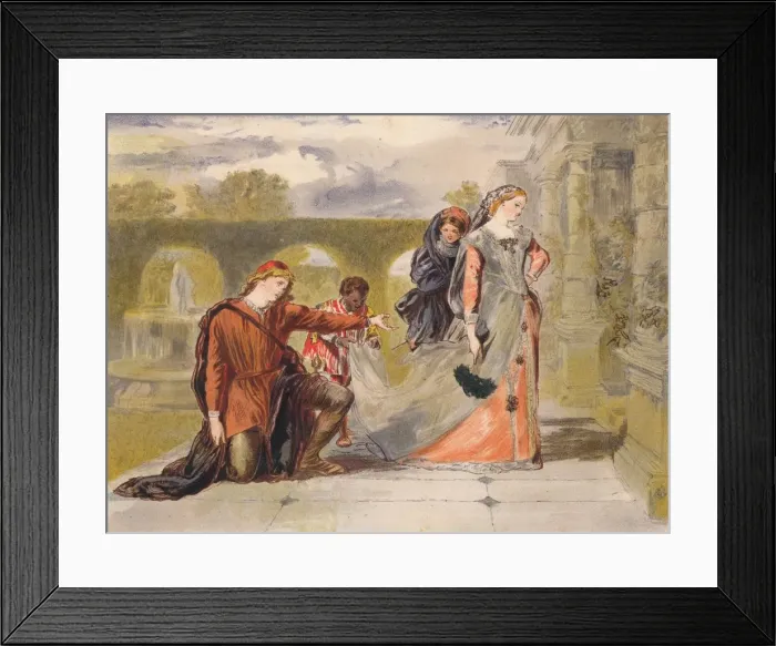 Framed Print : Come away death c1875. Artist: Sir John Gilbert Framed Print : Come away death c1875. Artist: Sir John Gilbert