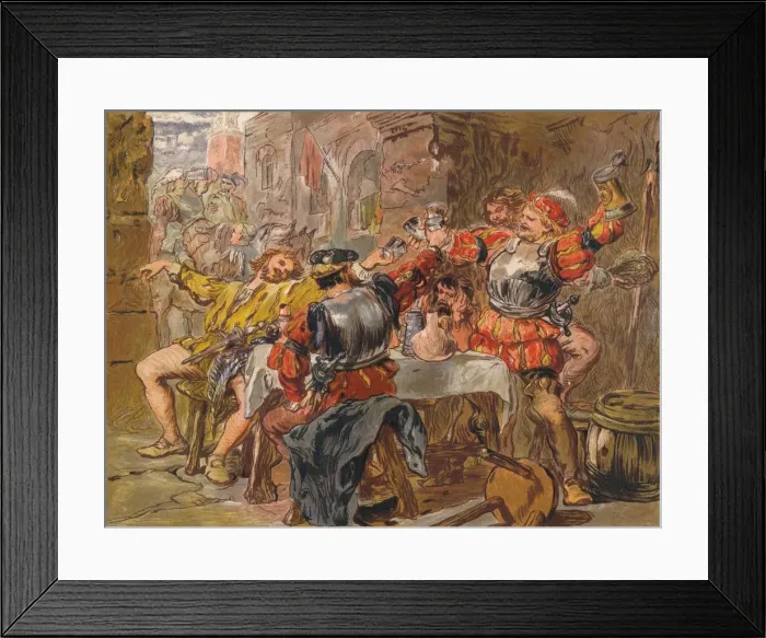 Framed Print : Let me the Canakin Clink, c1875. Artist: Sir John Gilbert Framed Print : Let me the Canakin Clink, c1875. Artist: Sir John Gilbert