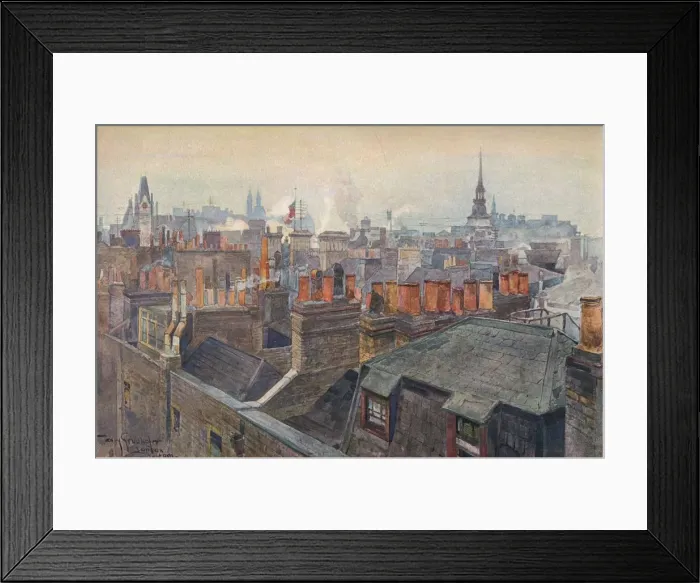 Framed Print : London Roofs, 1901. Artist: Tony Grubhofer Framed Print : London Roofs, 1901. Artist: Tony Grubhofer