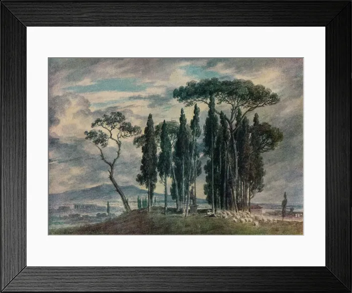 Framed Print : The Villa Negroni, 18th century. Artist: John Robert Cozens Framed Print : The Villa Negroni, 18th century. Artist: John Robert Cozens