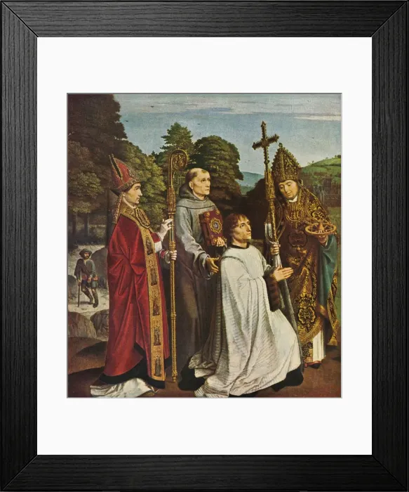 Framed Print : Canon Bernardijn Salviati and Three Saints, 1501, (1909). Artist: Gerard David Framed Print : Canon Bernardijn Salviati and Three Saints, 1501, (1909). Artist: Gerard David