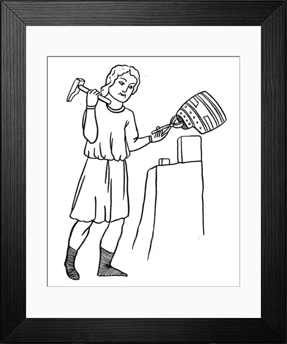 Framed Print : German Helmsmith at Work, c1515. Artist: Hans Burgkmair, the Elder Framed Print : German Helmsmith at Work, c1515. Artist: Hans Burgkmair, the Elder