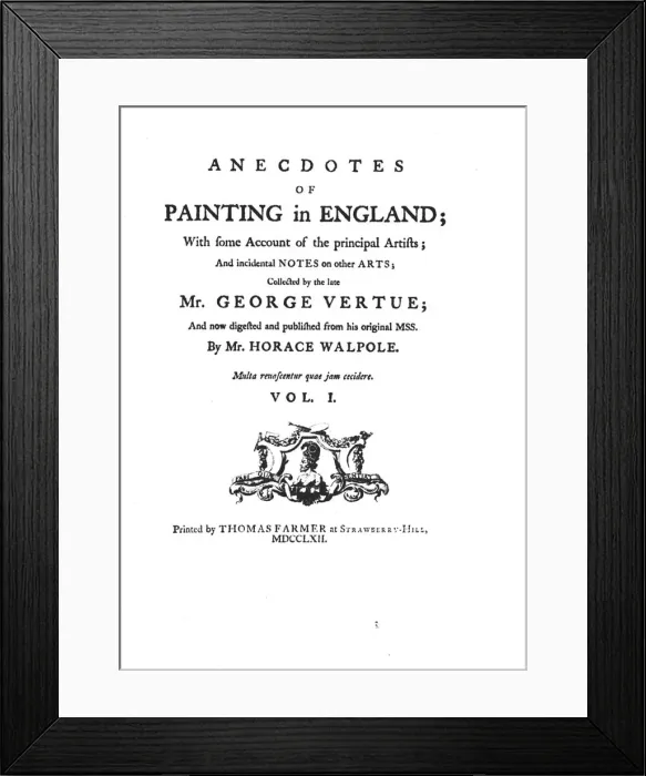 Framed Print : Anecdotes of Painting in England, c1762, (1946). Artist: Horace Walpole Framed Print : Anecdotes of Painting in England, c1762, (1946). Artist: Horace Walpole