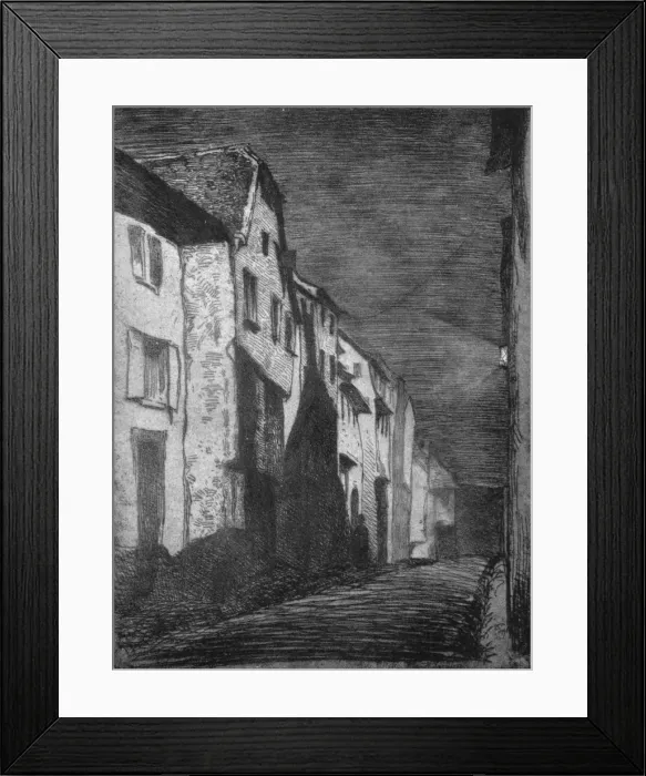 Framed Print : Street at Saverne, 1858, (1903). Artist: James Abbott McNeill Whistler Framed Print : Street at Saverne, 1858, (1903). Artist: James Abbott McNeill Whistler