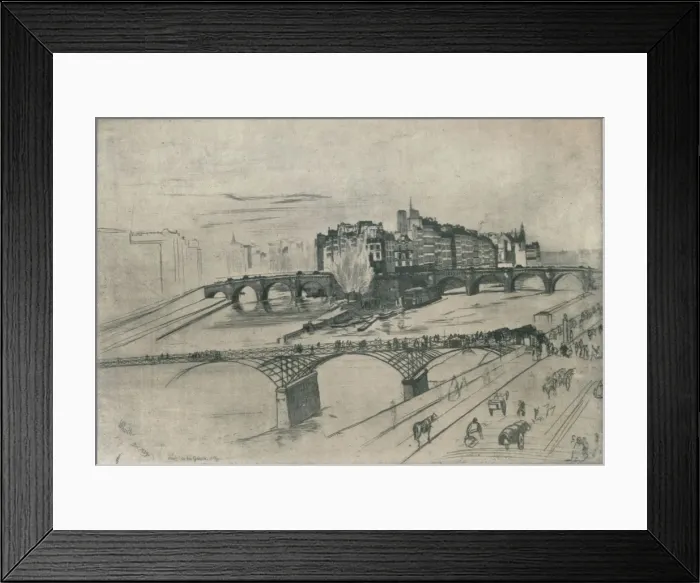 Framed Print : The Isle De La Cite, Paris, 1859, (1904). Artist: James Abbott McNeill Whistler Framed Print : The Isle De La Cite, Paris, 1859, (1904). Artist: James Abbott McNeill Whistler