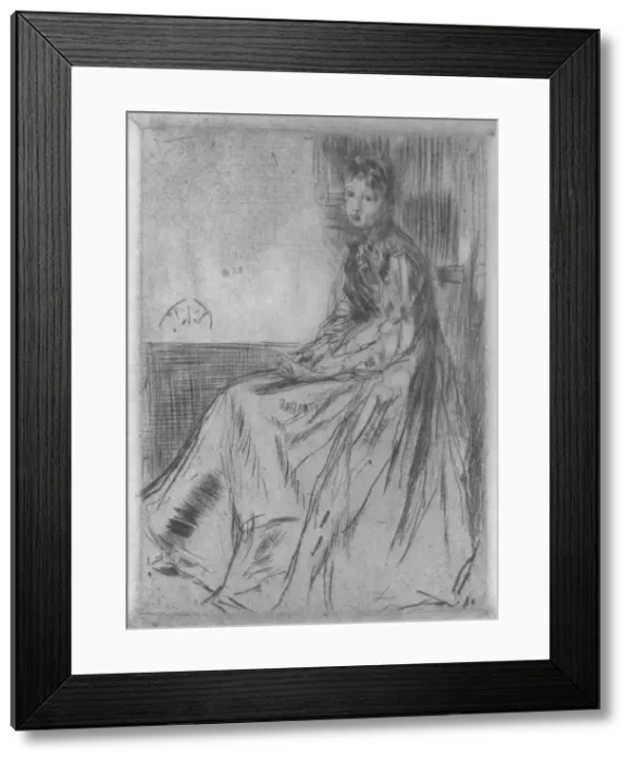 Framed Print : Maude, Seated, 1873, (1904). Artist: James Abbott McNeill Whistler Framed Print : Maude, Seated, 1873, (1904). Artist: James Abbott McNeill Whistler