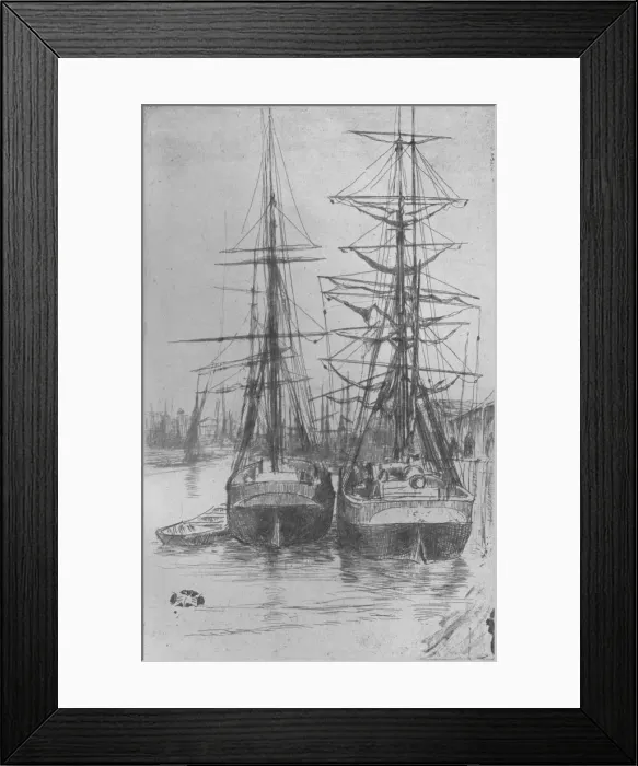 Framed Print : Two Ships, 1875, (1904). Artist: James Abbott McNeill Whistler Framed Print : Two Ships, 1875, (1904). Artist: James Abbott McNeill Whistler