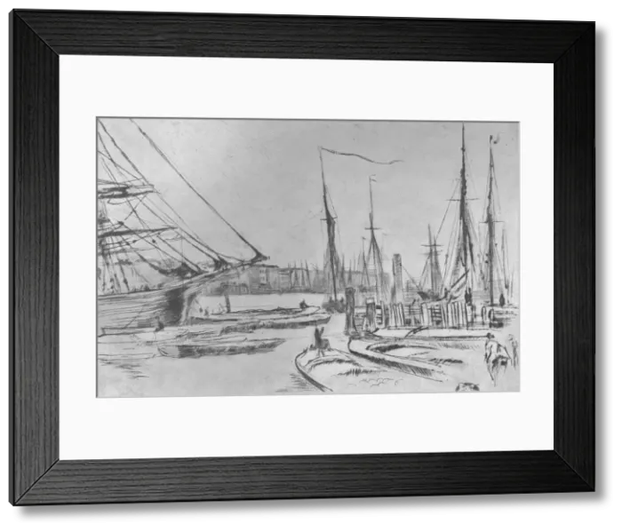 Framed Print : A Sketch from Billingsgate, 1878, (1904). Artist: James Abbott McNeill Whistler Framed Print : A Sketch from Billingsgate, 1878, (1904). Artist: James Abbott McNeill Whistler