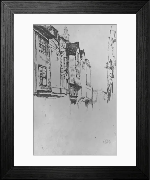 Framed Print : Wych Street, 1877, (1904). Artist: James Abbott McNeill Whistler Framed Print : Wych Street, 1877, (1904). Artist: James Abbott McNeill Whistler