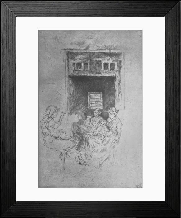 Framed Print : Bead Stringers, c1880, (1904). Artist: James Abbott McNeill Whistler Framed Print : Bead Stringers, c1880, (1904). Artist: James Abbott McNeill Whistler