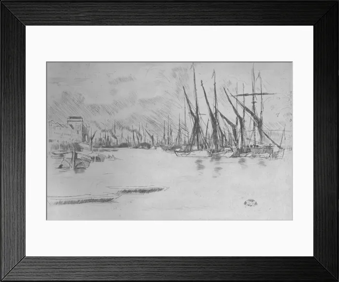 Framed Print : From Pickled-Herring Stairs, c1878, (1904). Artist: James Abbott McNeill Whistler Framed Print : From Pickled-Herring Stairs, c1878, (1904). Artist: James Abbott McNeill Whistler