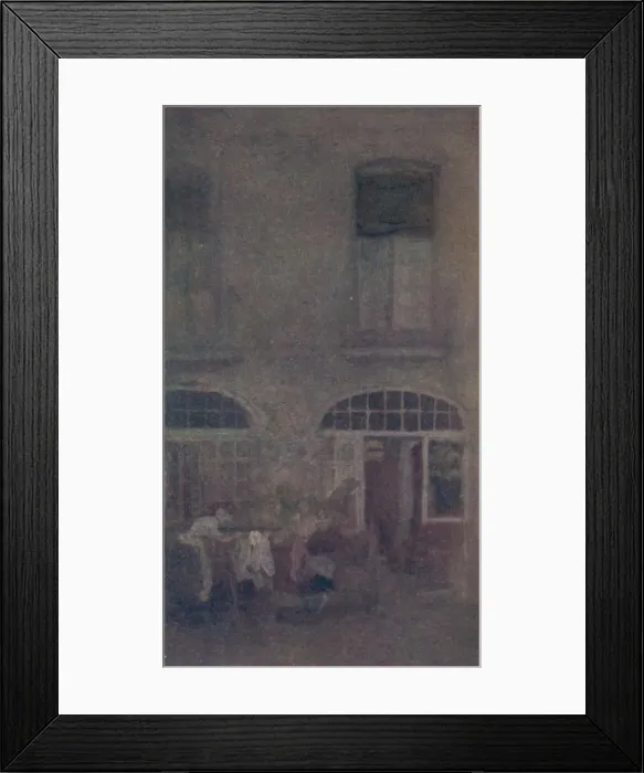 Framed Print : White And Grey The Hotel Courtyard Dieppe, 1885, (1904). Artist: James Abbott McNeill Whistler Framed Print : White And Grey The Hotel Courtyard Dieppe, 1885, (1904). Artist: James Abbott McNeill Whistler