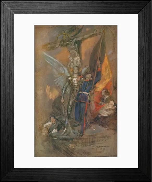 Framed Print : St. Michael of Belgium, 1914, (1914). Artist: James Jebusa Shannon Framed Print : St. Michael of Belgium, 1914, (1914). Artist: James Jebusa Shannon