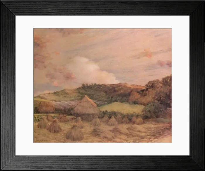 Framed Print : Les Meules, c1885. Artist: Jean-Charles Cazin Framed Print : Les Meules, c1885. Artist: Jean-Charles Cazin