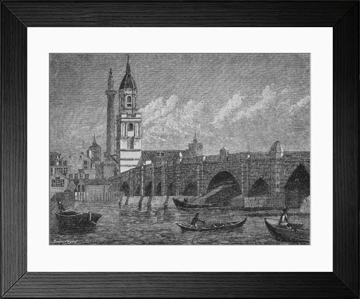 Framed Print : London Bridge, 1796, (1903). Artist: John Walker Framed Print : London Bridge, 1796, (1903). Artist: John Walker
