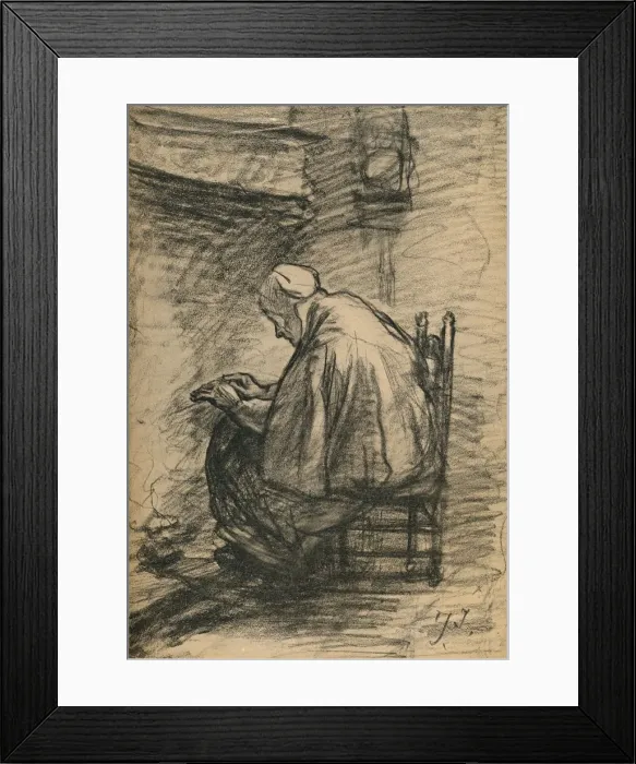 Framed Print : Study for Honoured Old Age c1881. Artist: Jozef Israels Framed Print : Study for Honoured Old Age c1881. Artist: Jozef Israels