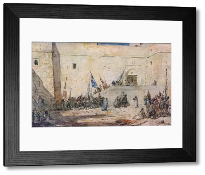 Framed Print : A Festival Day, c1910. Artist: Marius Bauer Framed Print : A Festival Day, c1910. Artist: Marius Bauer