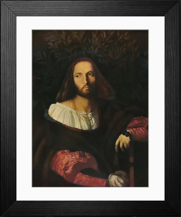 Framed Print : Portrait of a Poet, 1516, (1909). Artist: Palma Vecchio Framed Print : Portrait of a Poet, 1516, (1909). Artist: Palma Vecchio