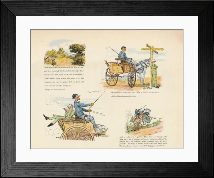 Framed Print : The Strange Adventures of a Dog-Cart, 1888, (1946). Artist: Randolph Caldecott Framed Print : The Strange Adventures of a Dog-Cart, 1888, (1946). Artist: Randolph Caldecott