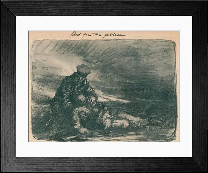 Framed Print : Aid for the Fallen, 1914, (1914). Artist: Thomas Brock Framed Print : Aid for the Fallen, 1914, (1914). Artist: Thomas Brock