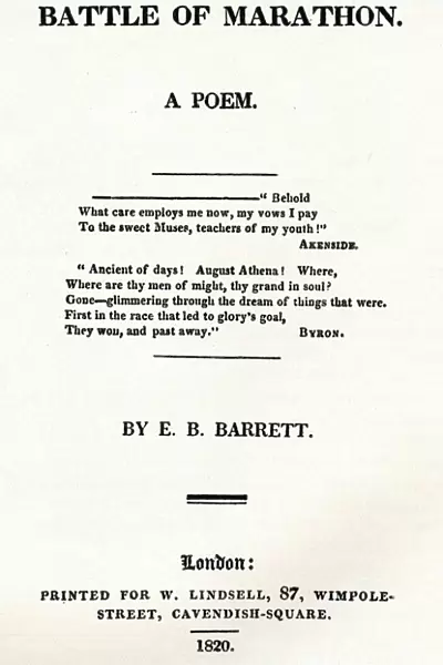 The Battle of Marathon. A Poem, 1820