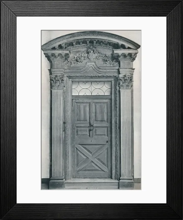 Framed Print : Carved Wood Doorway, Early Eighteenth Century, 1909 Framed Print : Carved Wood Doorway, Early Eighteenth Century, 1909