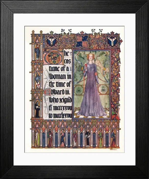 Framed Print : The Costume of a woman in the reign of Edward III, c1353 Framed Print : The Costume of a woman in the reign of Edward III, c1353