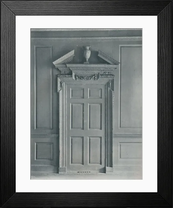 Framed Print : Door of Panelled Room, Early Georgian, 26, Hatton Garden, c1909 Framed Print : Door of Panelled Room, Early Georgian, 26, Hatton Garden, c1909