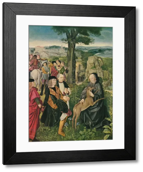 Framed Print : Saint Giles and the Deer, c1500, (1909) Framed Print : Saint Giles and the Deer, c1500, (1909)