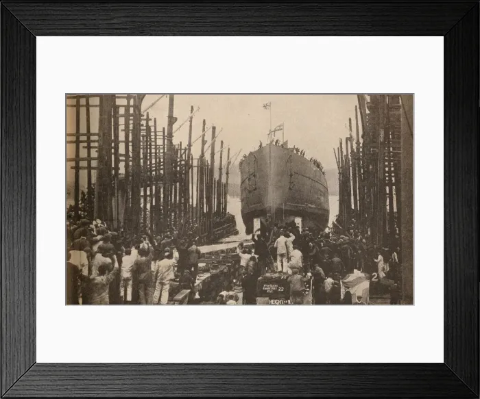 Framed Print : Launch of H. M. S. Lion in August, 1910, c1910, (1935) Framed Print : Launch of H. M. S. Lion in August, 1910, c1910, (1935)