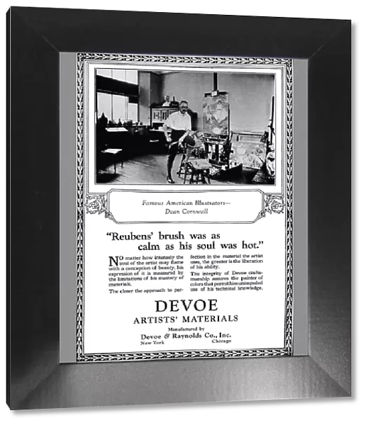 Devoe Artists Materials: Famous American Illustrators - Dean Cornwell, c1923, (1923)