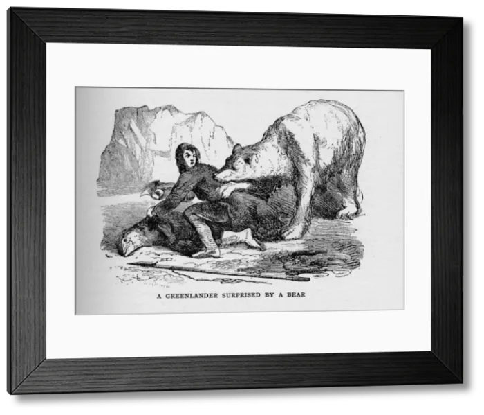 Framed Print : A Greenlander Surprised by a Bear, c1927, (1928) Framed Print : A Greenlander Surprised by a Bear, c1927, (1928)
