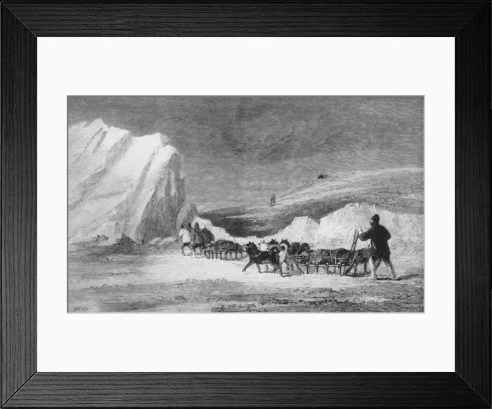 Framed Print : M cLintocks Search Party Finding One of Franlins Cairns at Cape Herschel, c1859, (1928) Framed Print : M cLintocks Search Party Finding One of Franlins Cairns at Cape Herschel, c1859, (1928)