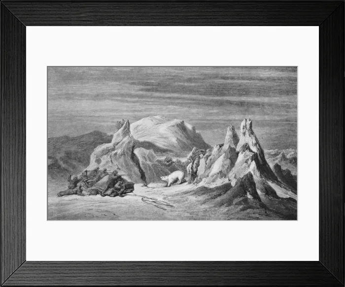 Framed Print : A Party from the Tegetthoff Encounters A Bear, c1876, (1928) Framed Print : A Party from the Tegetthoff Encounters A Bear, c1876, (1928)