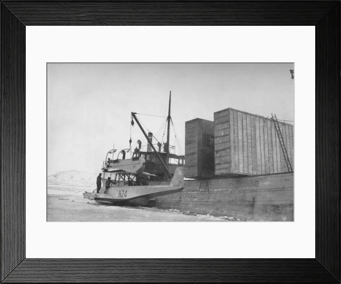 Framed Print : N24 on the Derricks of the Hobby at Kings Bay, c1925, (1928) Framed Print : N24 on the Derricks of the Hobby at Kings Bay, c1925, (1928)