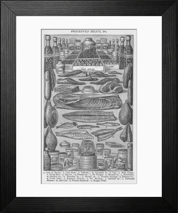 Framed Print : Preserved Meats, 1907, (1907) Framed Print : Preserved Meats, 1907, (1907)