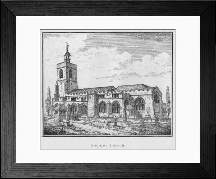 Framed Print : Stepney Church, c1792 Framed Print : Stepney Church, c1792