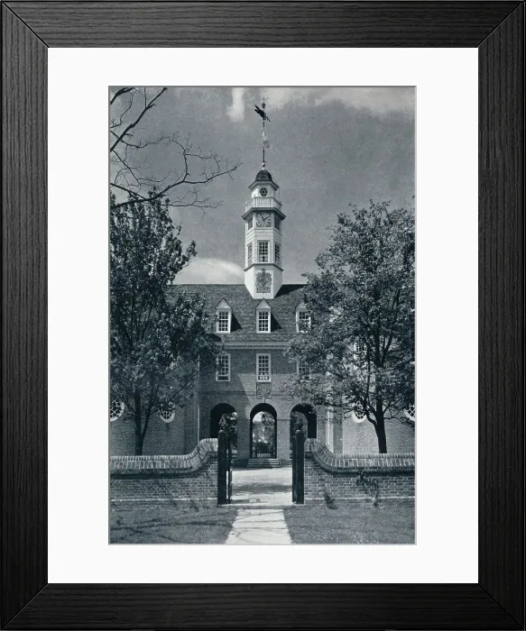 Framed Print : Detail Showing Cupola of Capitol, Queen Annes Arms over central Arch, c1938 Framed Print : Detail Showing Cupola of Capitol, Queen Annes Arms over central Arch, c1938