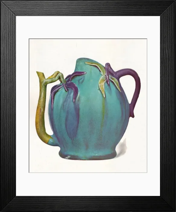 Framed Print : Chinese Wine-Pot with coloured glazes, c1680 Framed Print : Chinese Wine-Pot with coloured glazes, c1680