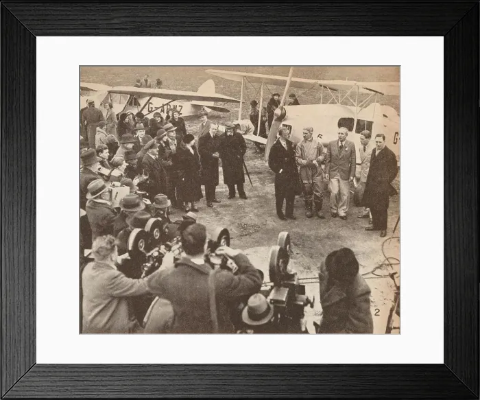 Framed Print : Members of the Expedition at Heston Airport, February, 17, 1933, just before leaving for India, c1 Framed Print : Members of the Expedition at Heston Airport, February, 17, 1933, just before leaving for India, c1