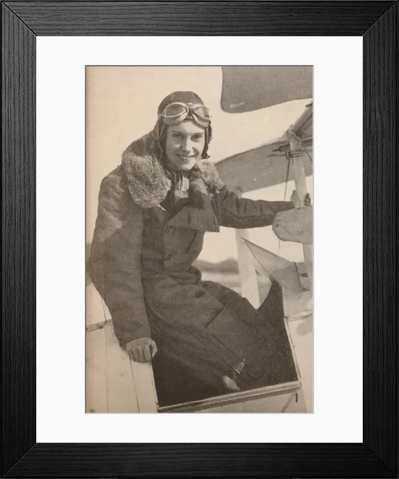 Framed Print : Miss Jean Batten, of New Zealand, who in May, 1934, flew from England to Australia, breaking Mrs. M Framed Print : Miss Jean Batten, of New Zealand, who in May, 1934, flew from England to Australia, breaking Mrs. M
