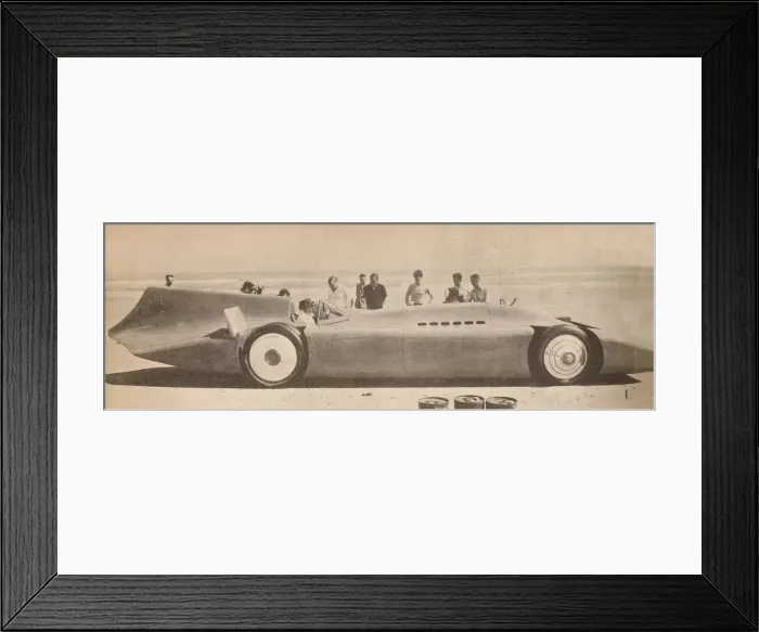 Framed Print : Sir Malcolm Campbell in his new Blue Bird at Dayton Beach, Florida, 1935, (1935) Framed Print : Sir Malcolm Campbell in his new Blue Bird at Dayton Beach, Florida, 1935, (1935)