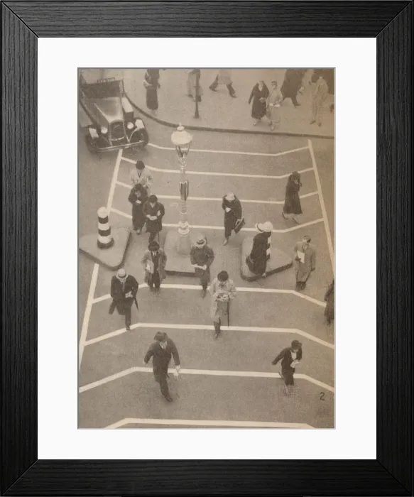 Framed Print : A Safety Lane opposite Charing Cross Station, c1934, (1935) Framed Print : A Safety Lane opposite Charing Cross Station, c1934, (1935)