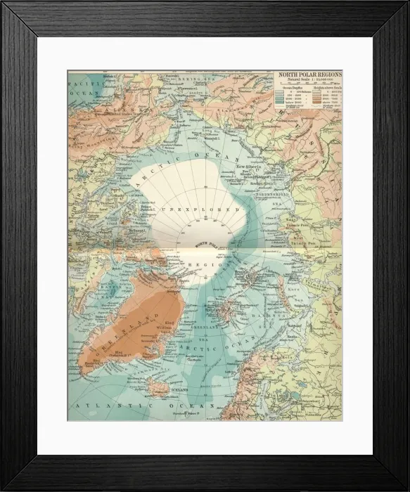 Framed Print : North Polar Regions, c1903, (1904) Framed Print : North Polar Regions, c1903, (1904)
