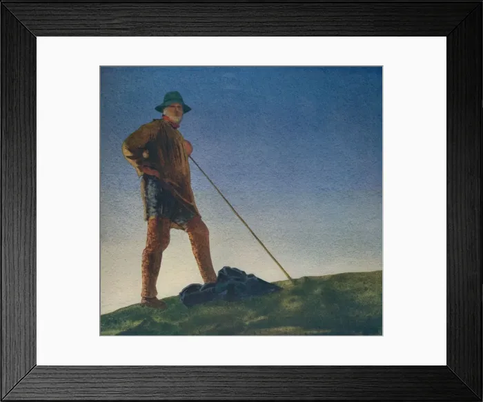 Framed Print : The Shepherd hears the Guns at Dawn, c1910, (c1932). Artist: William Blamire Young Framed Print : The Shepherd hears the Guns at Dawn, c1910, (c1932). Artist: William Blamire Young