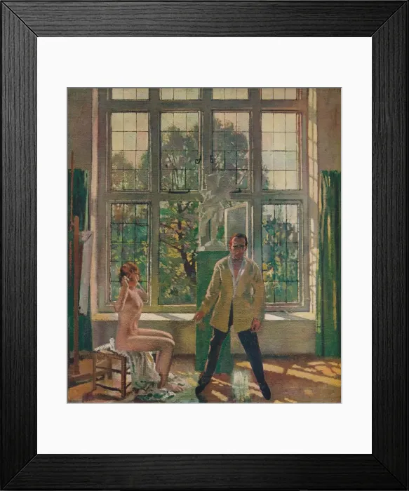 Framed Print : Self-portrait with model, c1905, (c1932). Artist: William Newenham Montague Orpen