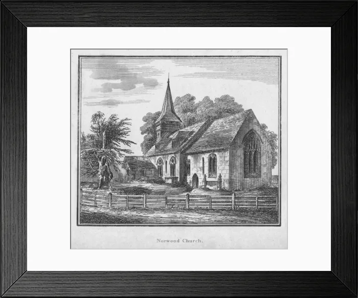 Framed Print : Norwood Church, c1792 Framed Print : Norwood Church, c1792